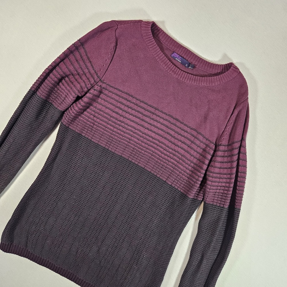 Prana Women's Sweater Cotton Purple Ombré‎ Size Small Pullover